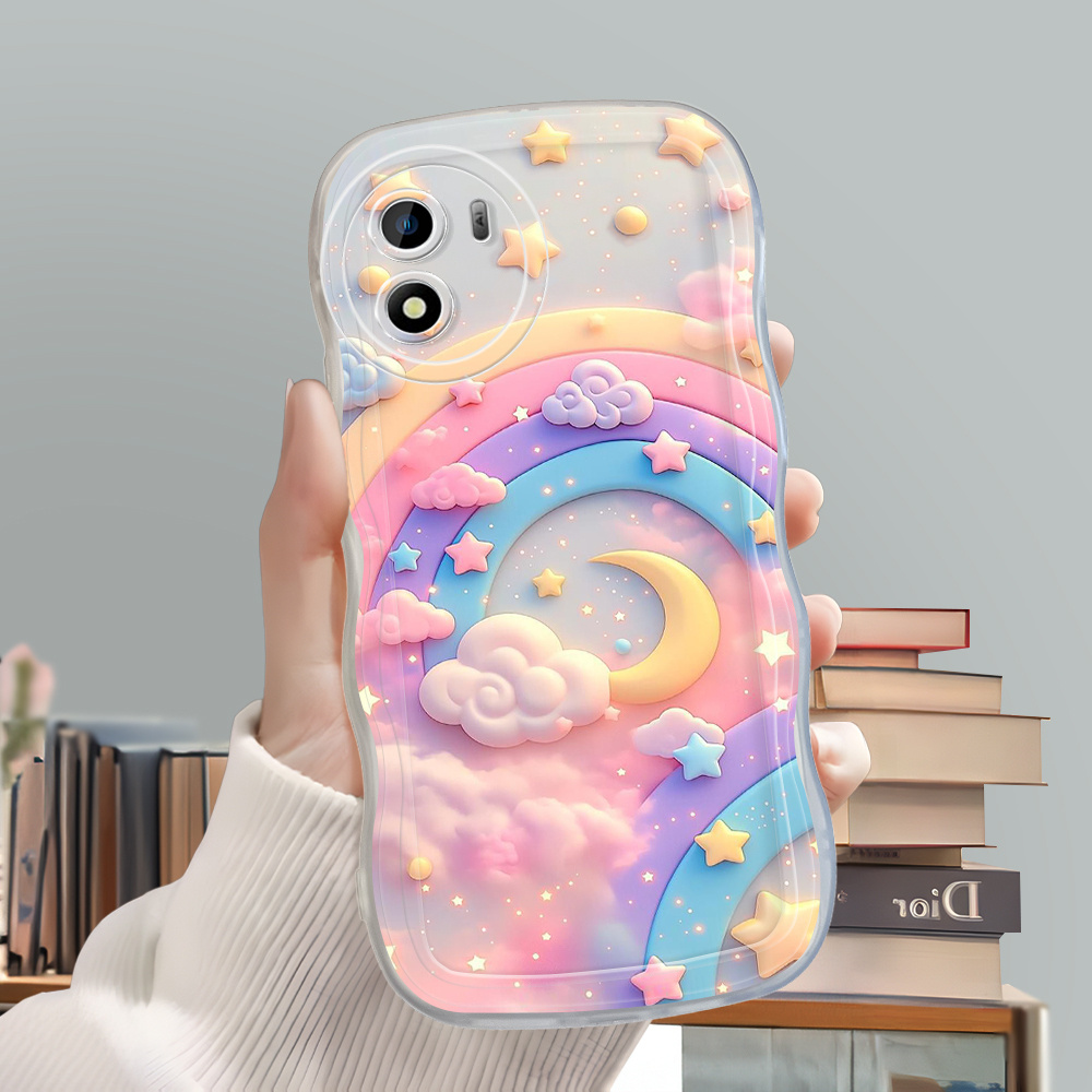 Vivo Y01 Y01A Y15S Y15A Y15C Case Softcase Casing Hp Kesing Soft  Kartun Lucu Cassing Cute Color Rai