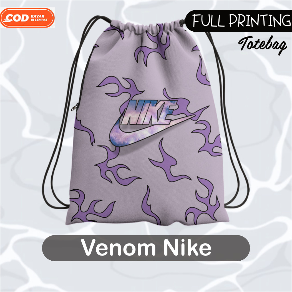 Tas Ransel Serut Pria Wanita Cordura Printing String Bag Premium Kain Tebal Fullprint Venom Nike