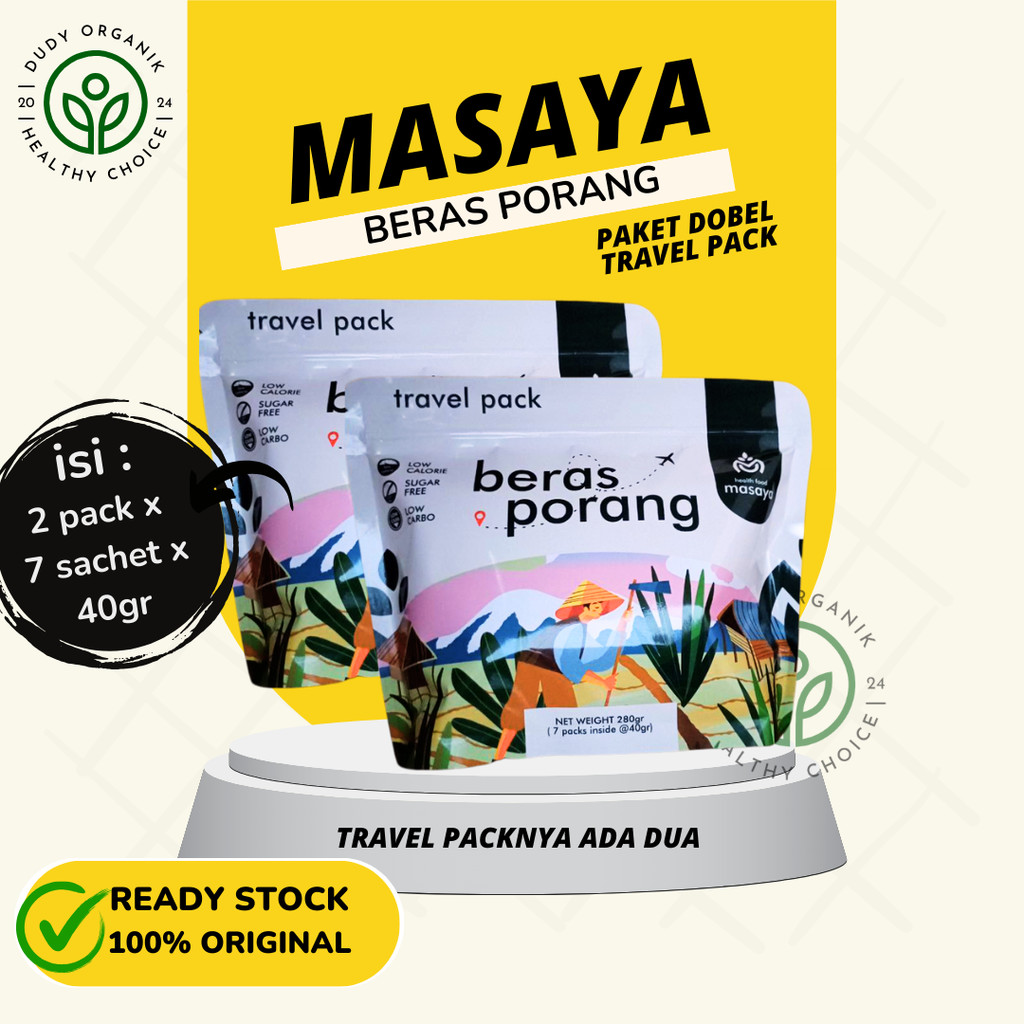 

Masaya Beras Porang Paket Dobel Travel Pack - beras porang shirataki konjac diet health food
