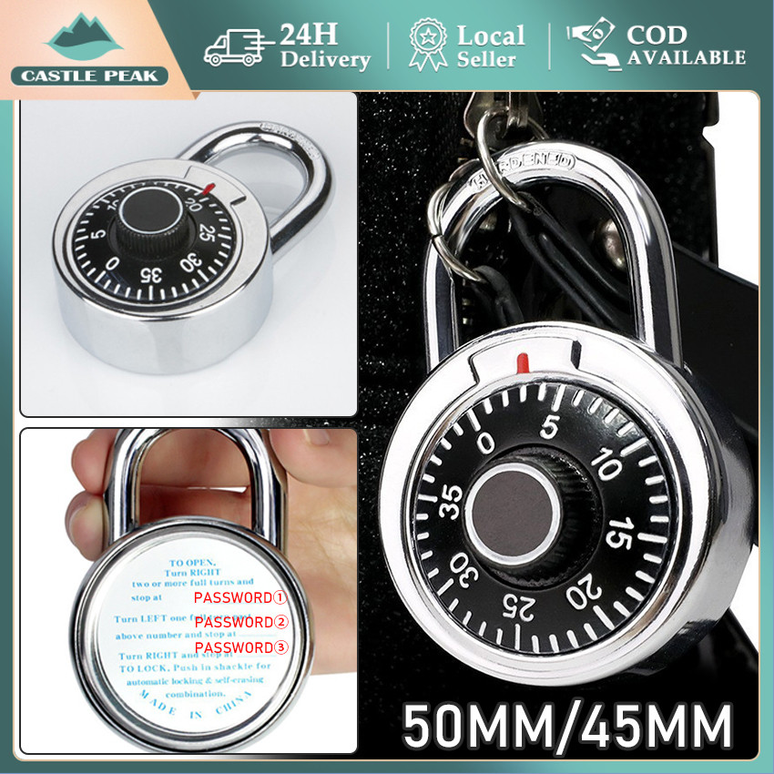 Gembok Serbaguna Model Kunci Putar Angka Brankas Rotary Padlock Digit Combination Kode Angka Variasi