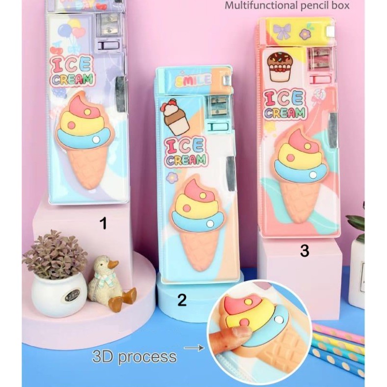 

BEST-Promo Kotak pensil 3D/kotak alat tulis/kotak pensil anak/pencil case - IceCream, 1
