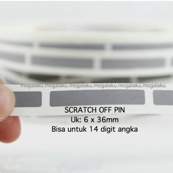 

6x36 scratch off pin label gosok voucher gosok scratch pin - Polos