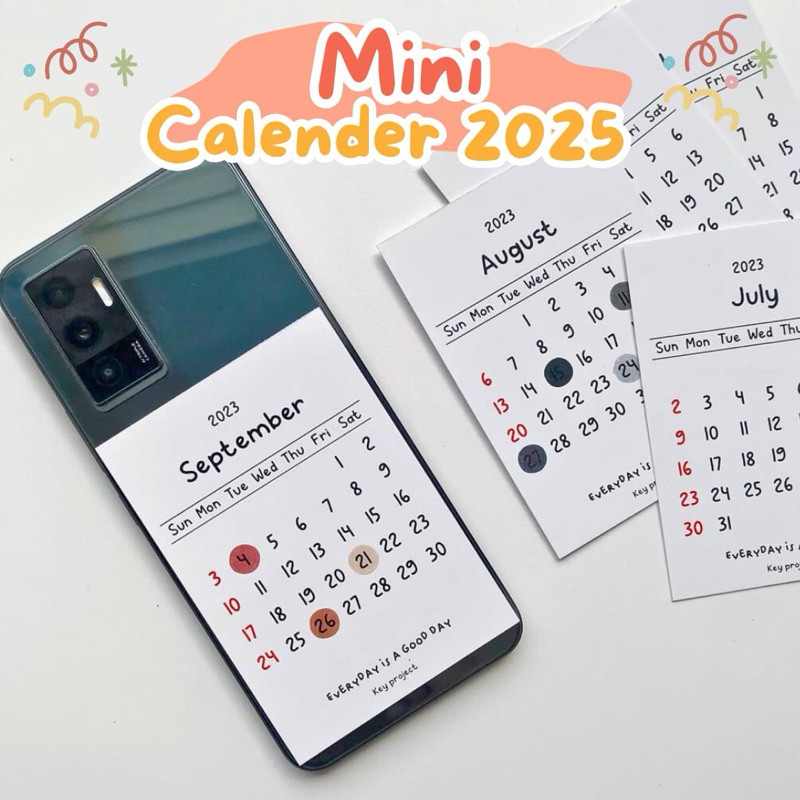 

SAYGIFT Mini calendar 2025 bullet journal/ kalender jurnal aesthetic/ stiker kalender