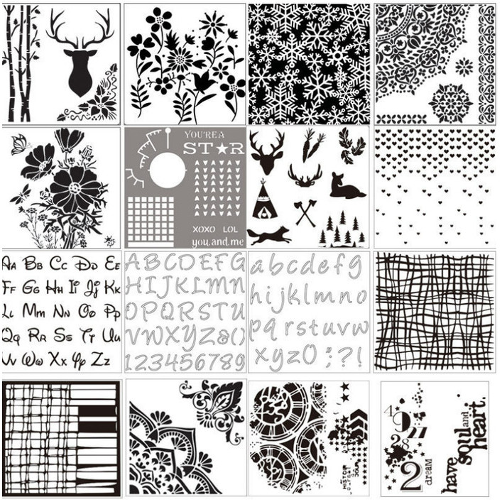 

Andma plastic stencil cetakan stensil lukis, craft, kue cake, scrapbook - 30 - S030-2