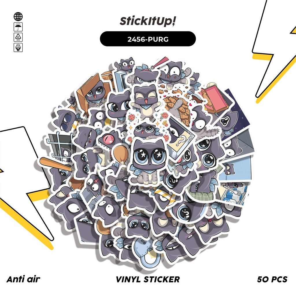 

COD✨ 50 Pcs Stiker Pack FUNNY CHARACTER PURGLAR THE CAT STICKER PACK 01 Lucu Aesthetic Vynil Waterproof untuk Freebies Sticker Buku Journal Casing HP Laptop