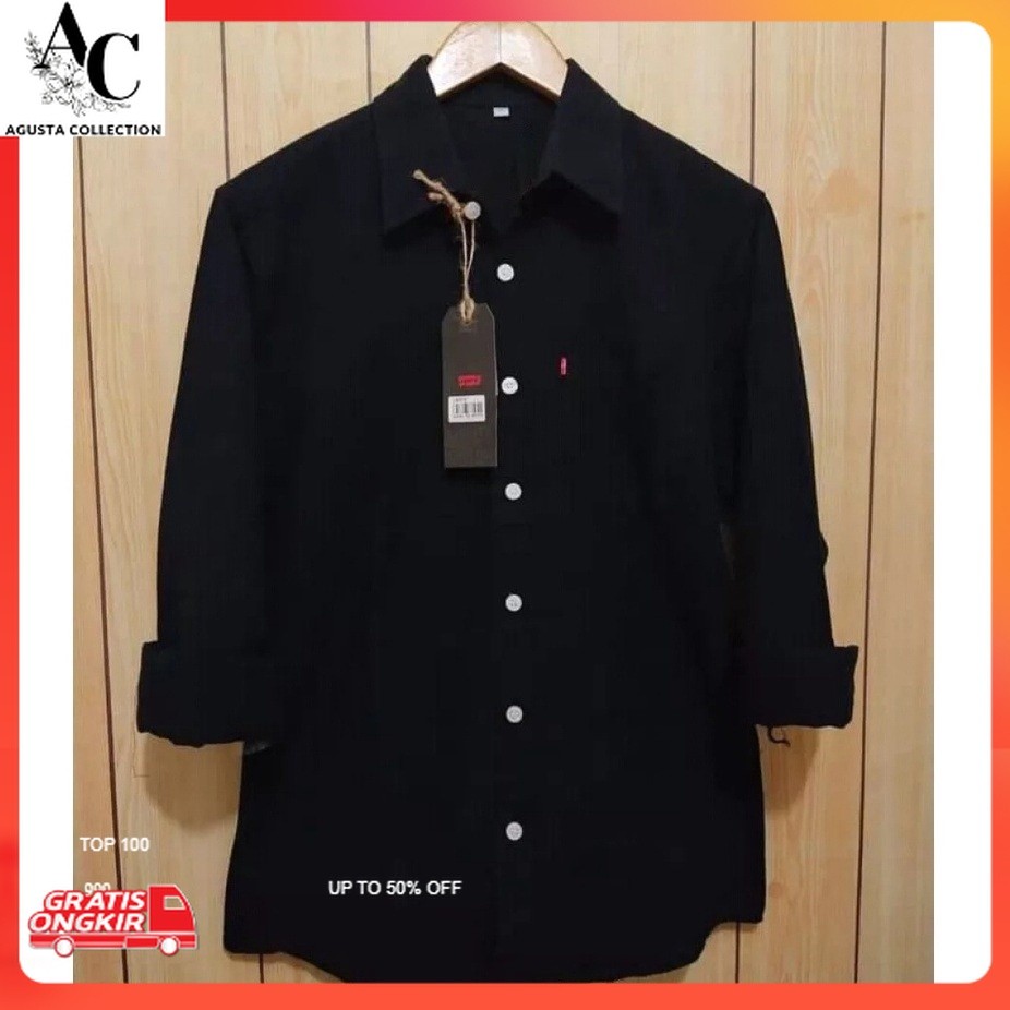 Kemeja Pria Terkini / Terwuwu kemeja panjang pria cowok gatlemen cowok biru navy dongker polos forma