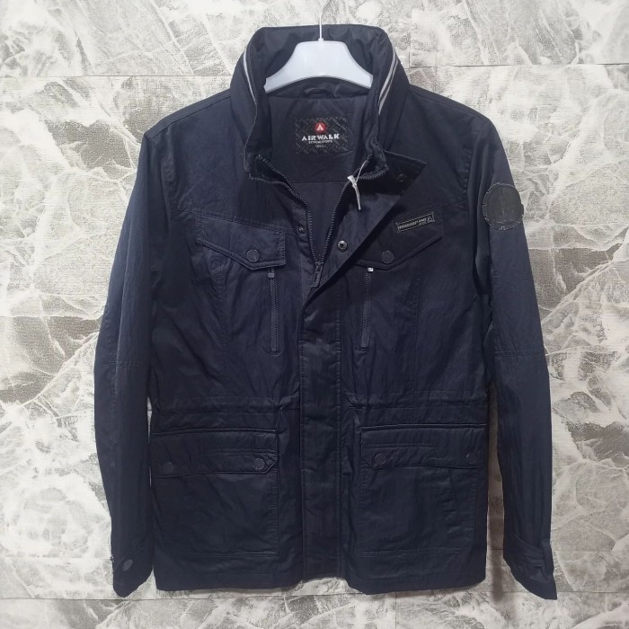 jaket pria AIRWALK parka polos Sz L casual navy