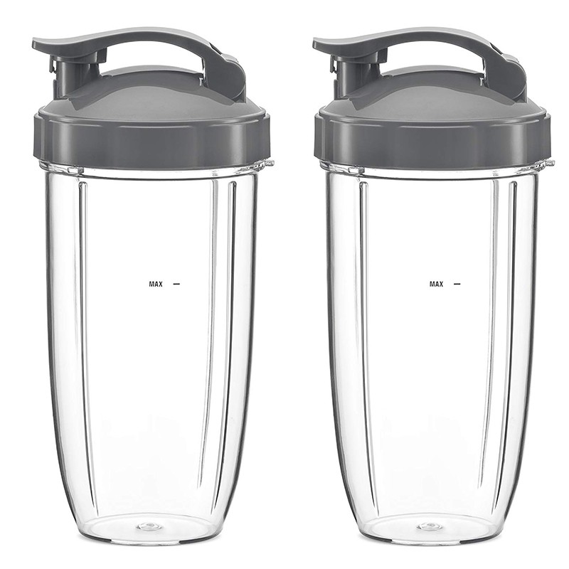 AD-32Oz Replacement Cups with Flip Top to Go Lid for NutriBullet 600W and Pro 900W Blender (2 Pack)