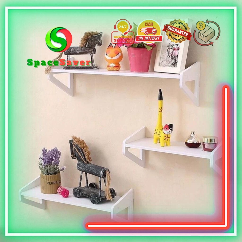 SpaceSaver - Rak 3 In 1 Set Gantung di Dinding Tempat Figura Tanaman Hias Jualan Partisi WPC untuk d
