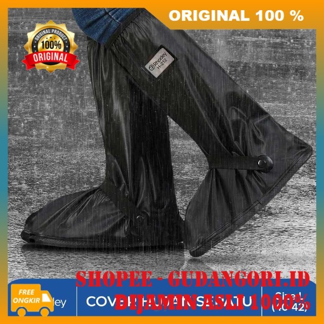 Rhodey Jas Hujan Sepatu Anti Air Shoes Cover PVC Zipper with Reflector Mantel Sepatu Anti Air ORIGIN