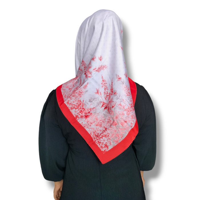 ✨TERLARIS✨ -Segiempat Merah Putih Hijab Segi Empat Voal Motif Red White Segi4 Flag - h