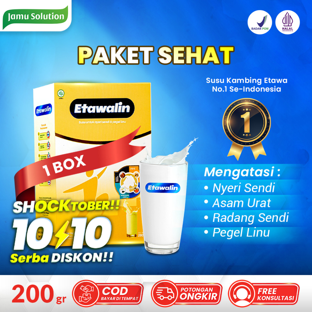 

Susu Kambing ETAWALIN Herbal Jamu Alami Paket Sehat 1 Box Etawa Goat Milk Obat Nyeri Sendi Asam Urat