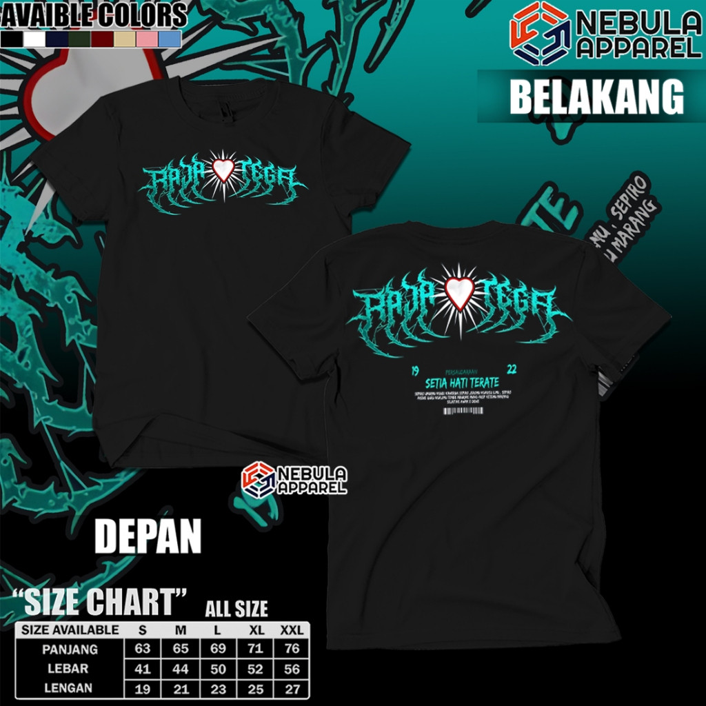 Kaos PSHT Raja Tega - Baju Perguruan Pencak Silat SH Terate 1922 Setia Hati Terate Shining Heart Ful