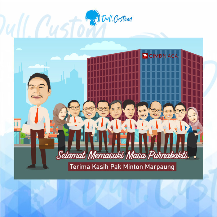 Karikatur Karikatur Wajah Digital Tema Farewell / Custom Design Hanya Digital