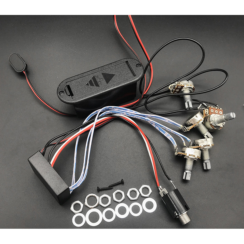 Spul Aktif 3 Tahap untuk Gitar Listrik & Bas, Sirkuit Amplifikasi Bas dengan Penyesuaian Suara, Akse