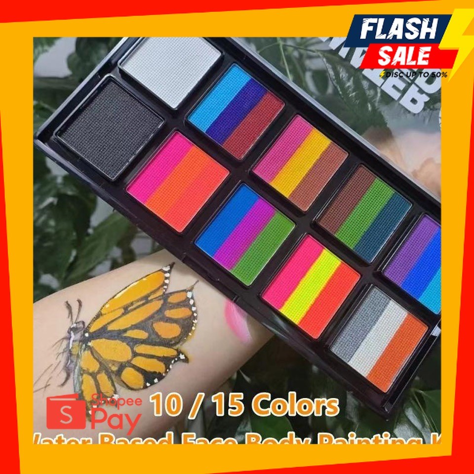 

HALOWEEN 10.10 | 12 Color Paint Palettes Face Body Paint Water Base Makeup Palette Professional Colors Safe Non Toxic Art Painting Kit For Halloween , Cosplay , Parties , Theater & Stage