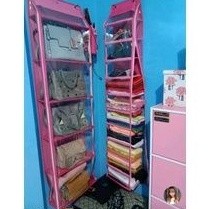 RAK TAS 1pcs GANTUNG PREMIUM BESAR JUMBO POLOS 5 KOLOM BESAR ALAS TRIPLEK PLASTIK TEBAL RESLETING KA