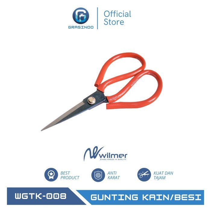 

Gunting Kodok 8" (inch) / Gunting Kain Besi / Gunting Serbaguna Wilmer WGTK-008