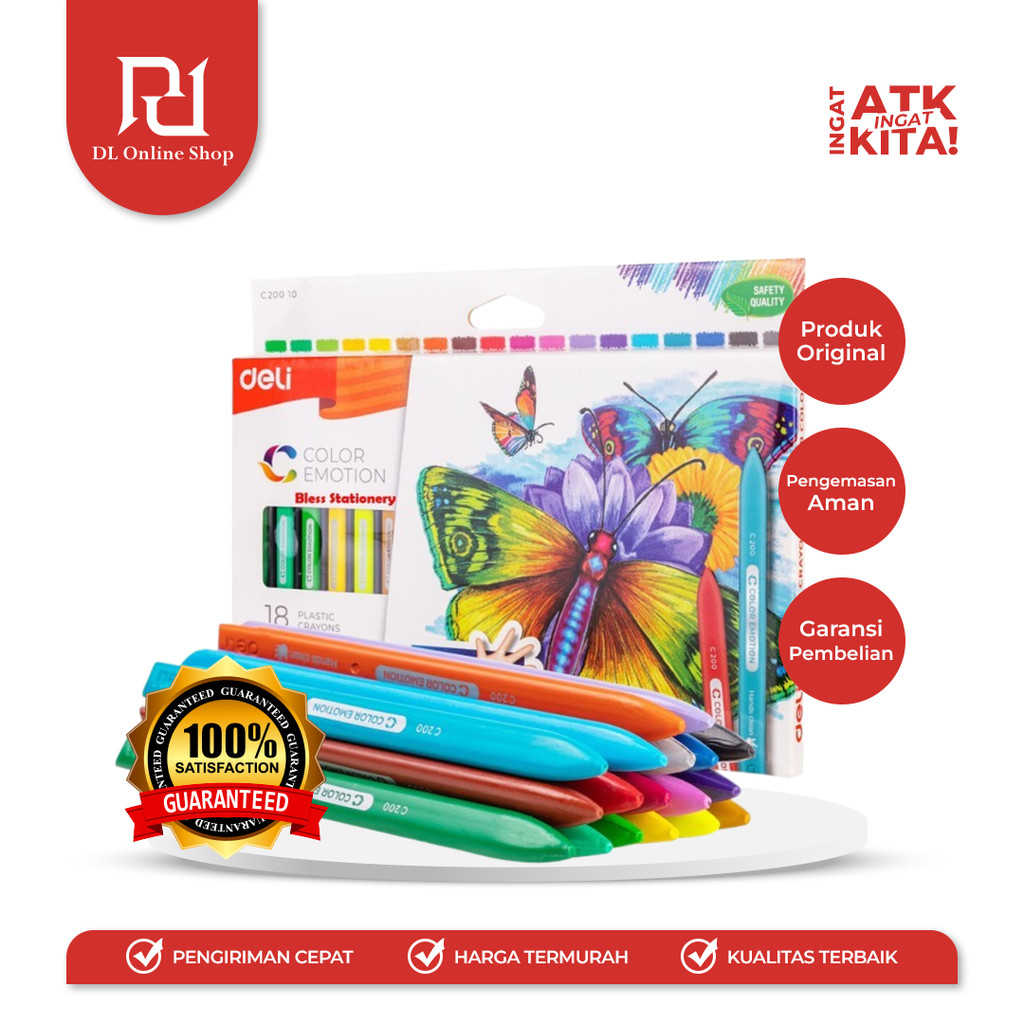 

DELI KRAYON PLASTIK/ PLASTIC CRAYON 18 EC20010 (1SET)