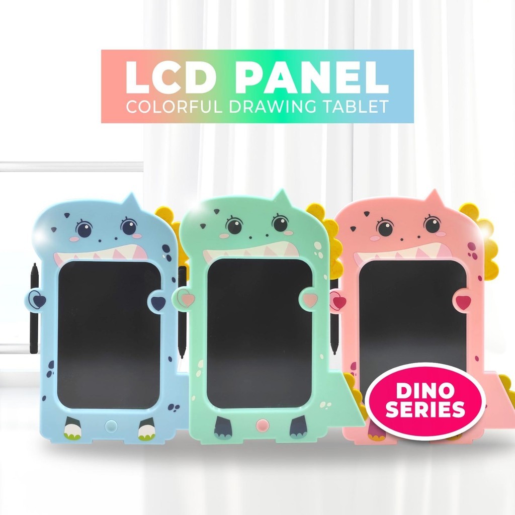 Papan Tulis Anak LCD Writing iPad Tablet Colour Board Anak/ Papan Gambar Anak Ipad Anak Motif Dino