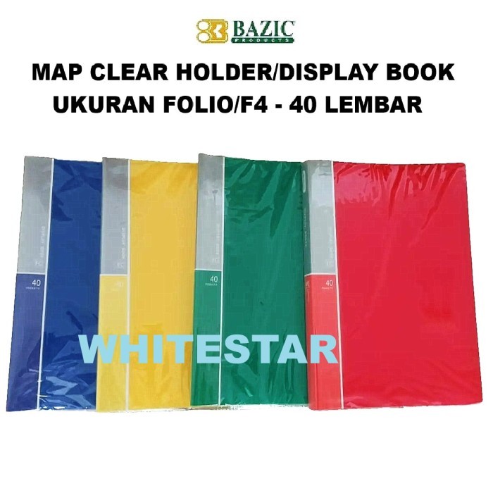 

map clear holder bazic 40 lembar ukuran folio / F4 document keeper / display book