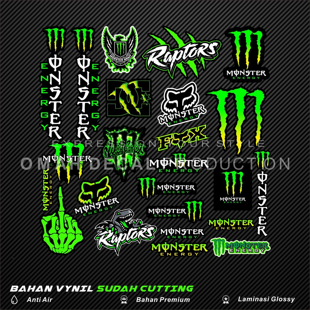 

STICKER MONSTER STIKER AESTHETIC BRAND RACING ANTI AIR STICKER LAPTOP CASE HP HELEM