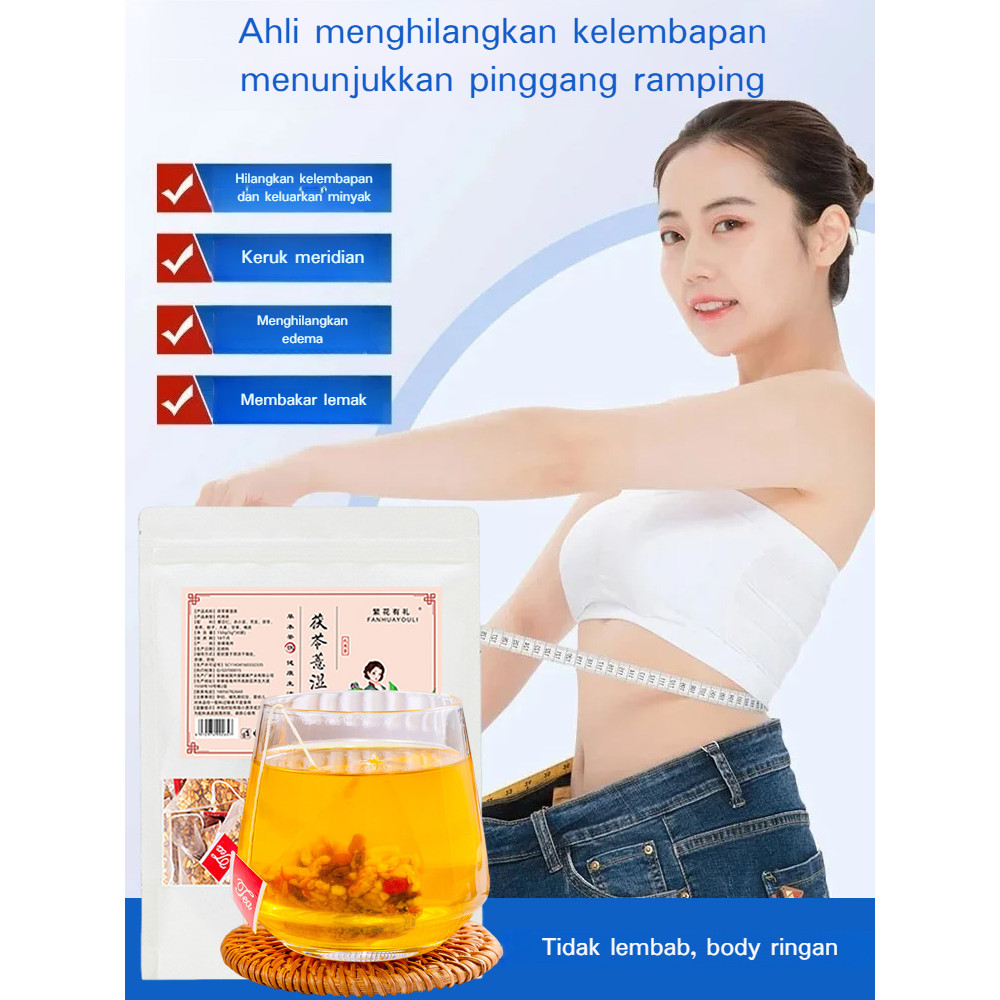 

【Old Brand Wet Tea】Mei Damp Poria Job's Tears Tea/Poria Cocos Dan Barley Teh Basah Kacang Adzuki Barley Gorgon Buah Teh Barley Kacang Merah Teh Kesehatan Tas Segitiga/Menghilangkan Kelembapan Dan Mengurangi Kantong Teh Kecantikan Api