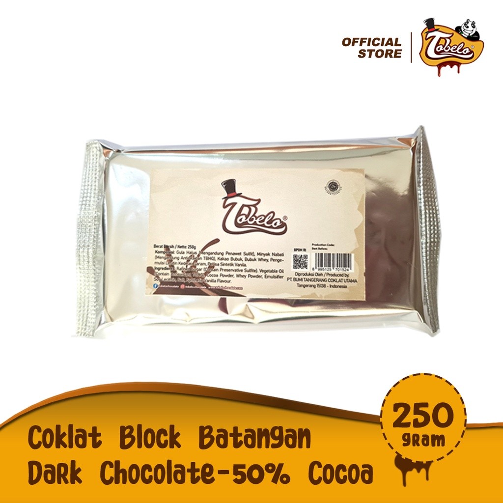 

Tobelo Dark Chocolate Block Batangan Coklat Hitam 250gr