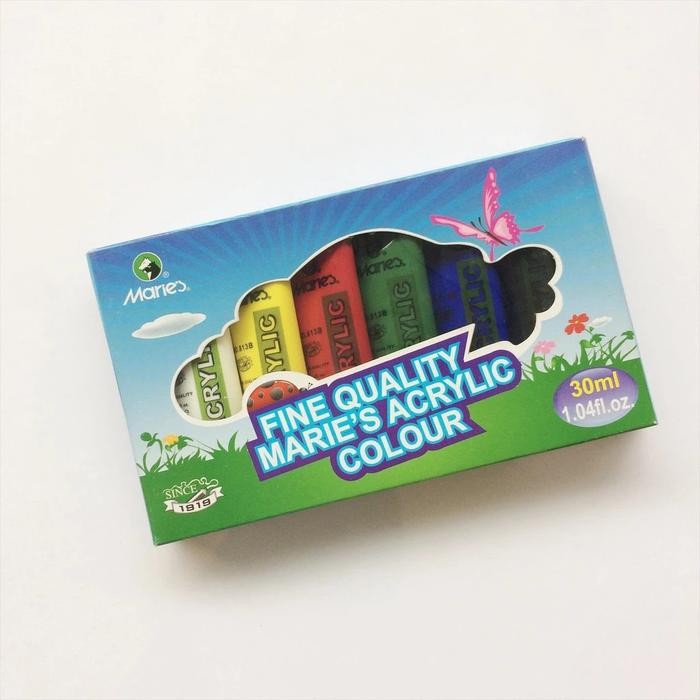 

TERLARIS! Cat Acrylic Maries / Acrylic Colour 6 warna (30ml x 6 ) Type 81306/B