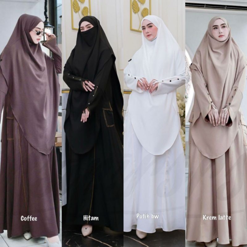 Maryam Collections - JUMEIRAH SYAR'I ARSY HIJAB UMROH HAJI JUMEIRA ABAYA GAMIS FRENCH KHIMAR FK SMOK