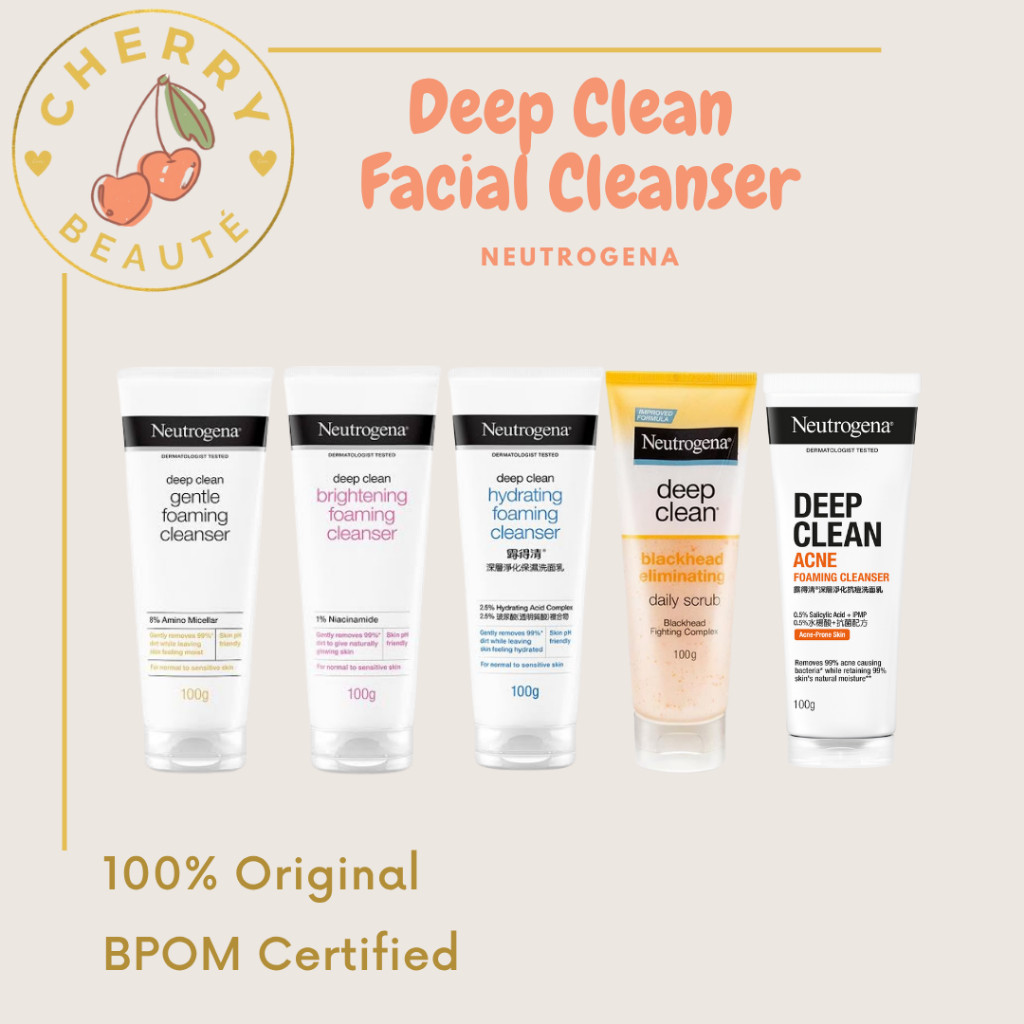 NEUTROGENA Deep Clean Facial Cleanser Brightening Gentle Hydrating Blackhead Acne