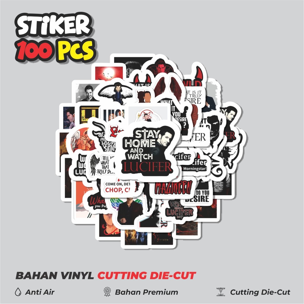 

Terbaru! 50 pcs Stiker Lucifer Dekorasi Lucu Kreatif untuk Notebook, Skateboard, HP