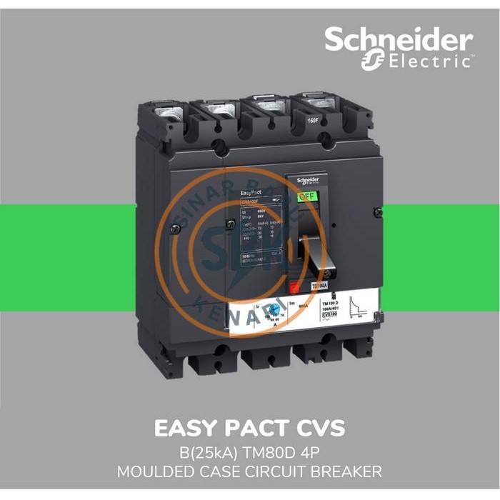 Schneider Compact CVS100B Mccb 80A 4P 25Ka - LV510316