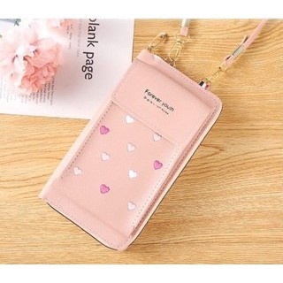 BS - DOMPET PANJANG WANITA FREE TALI Q58 DOMPET WANITA MOTIF LOVE IMPORT REAL PICT