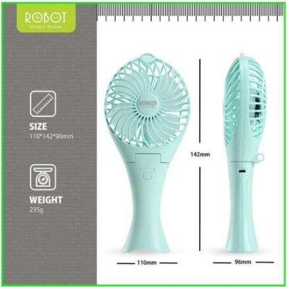ROBOT KIPAS MINI POWER BANK RT BF07 2000MAH PORTABLE FAN MINI - BLUE