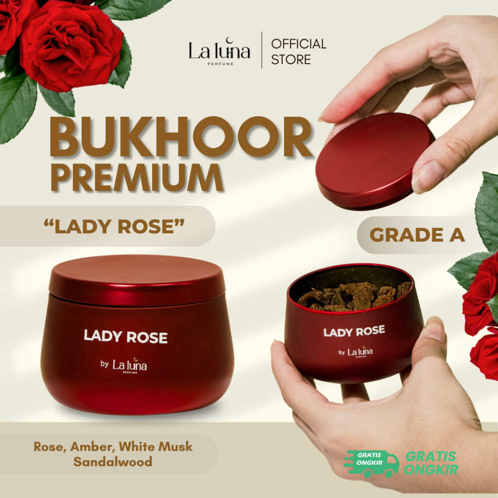 Bukhur Premium Buhur Dupa Arab Wangi Tahan Lama Lady Rose Laluna