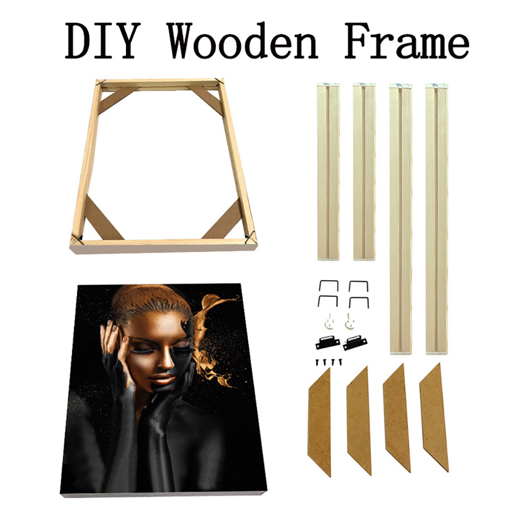 

DIY Wooden Photo Frame Natural Wood Canvas Printing Diamond Painting Poster Frame Home Decor Drop Shipping