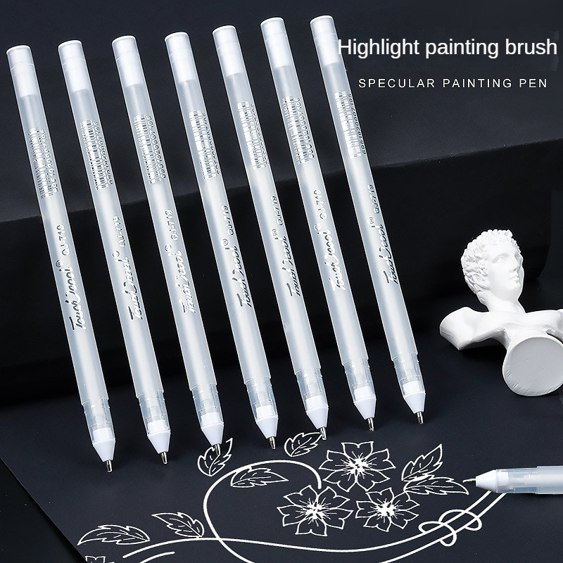 

1/3/5pcs Set 0.8mm Highlight Marker Pen White Ink Gel Pen For Drawing Art Supply Sketch Paint Pen