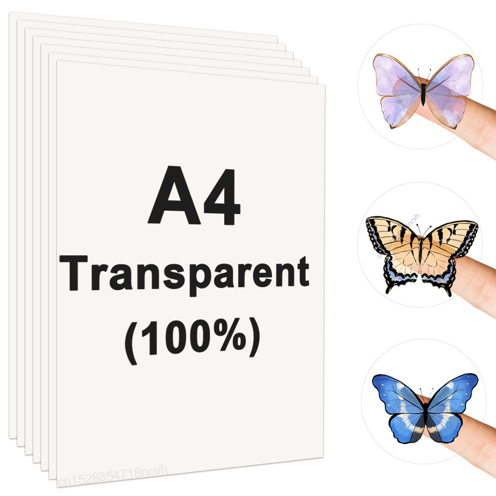 100% Transparent Printable Vinyl Sticker Paper A4 Vinyl Printing Paper for Inkjet Printer DIY Label 