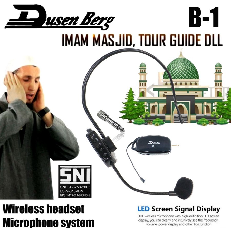 MIC HEADSET BANDO WIRELESS IMAM MASJID PRESENTASI DUSENBERG B-1 MURAH BERKUALITAS GARANSI ORIGINAL