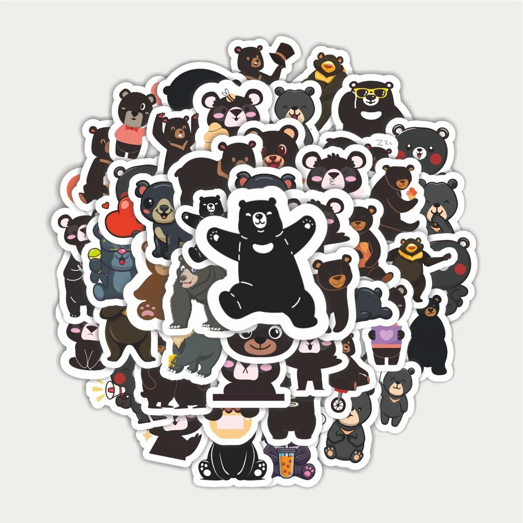 

Sticker Pack Sticker Hewan Beruang Hitam | Sticker TUMBLR | Stiker LAPTOP KOPER HELM