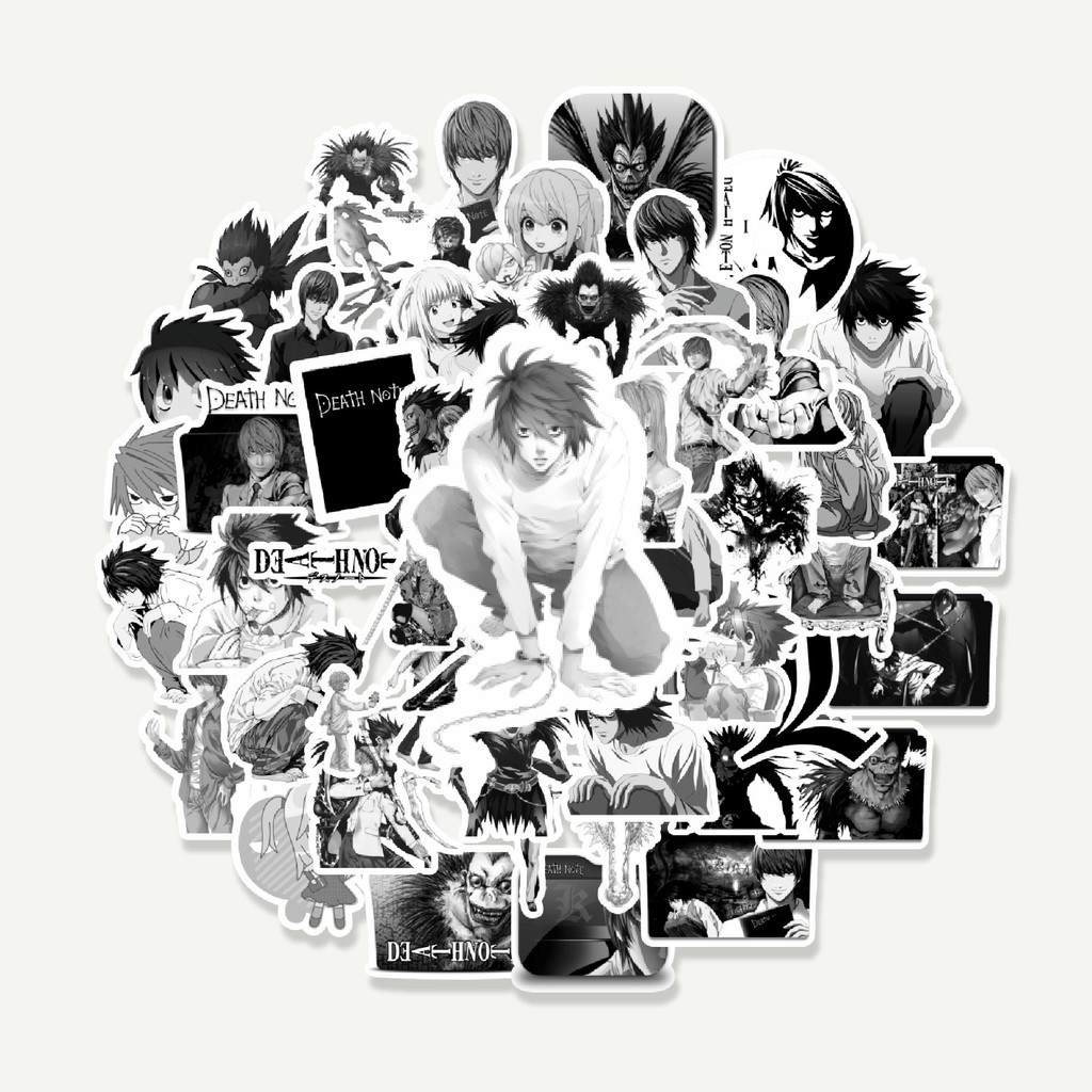 

Sticker Pack Stiker Anime Death Note B&W | Sticker TUMBLR | Stiker LAPTOP KOPER HELM