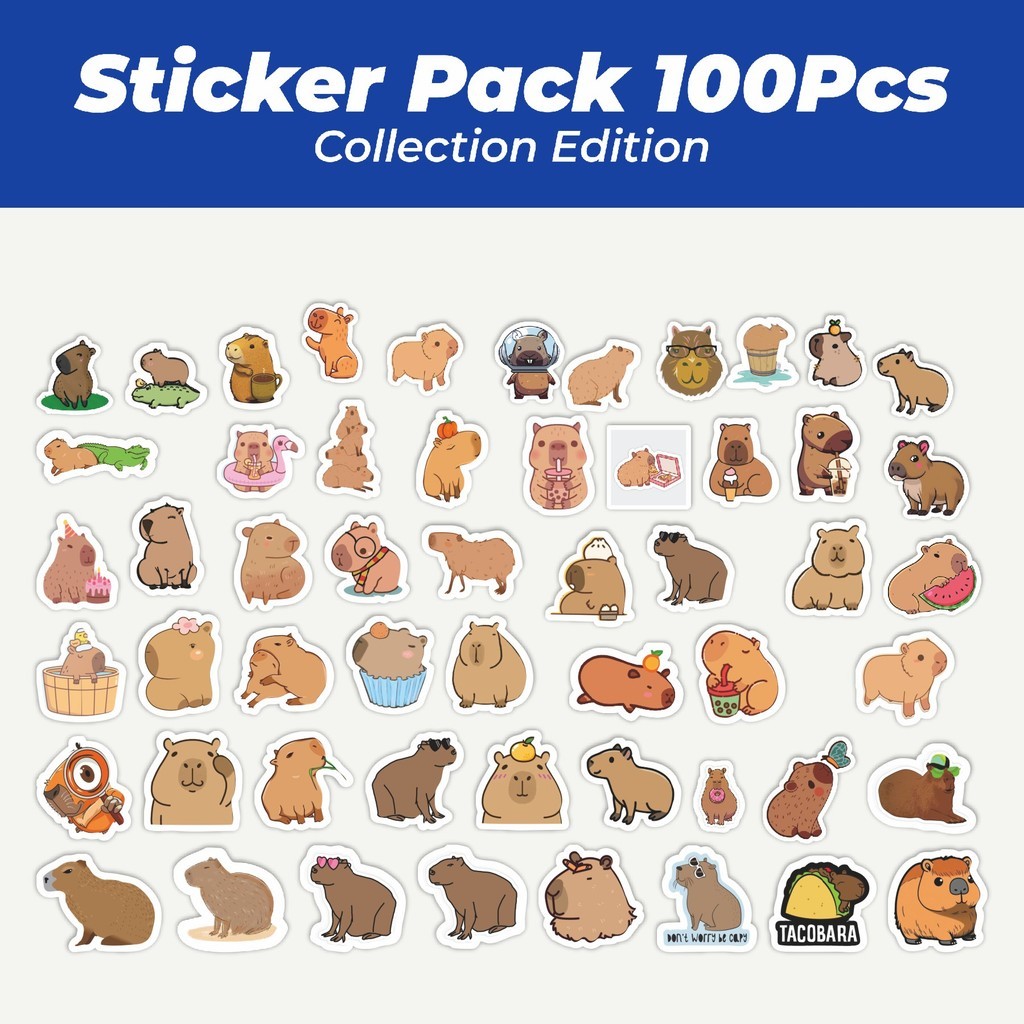 

Hot Stiker Hewan Cappybara [Kapibara-Hewan Pengerat] Lucu Anti Air Stikers Berperekat Waterproof Sticker Decal Buat Motor Helm Buku Journal Koper Casing HP Laptop Botol Minum
