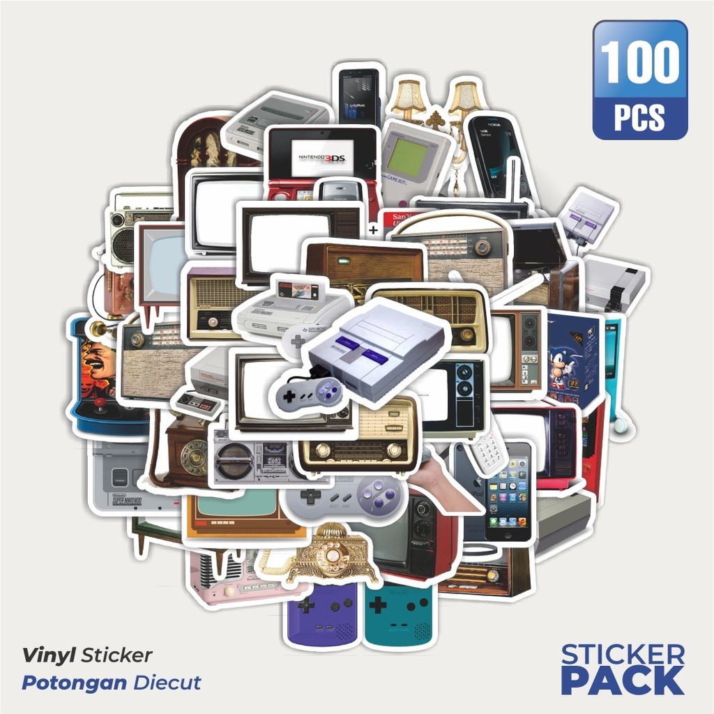 

MURAH 100 PCS Stiker Aesthetic Retro Waterproof Aesthetic- Untuk Laptop, Motor, dan Helm - Paper Stationery Pack