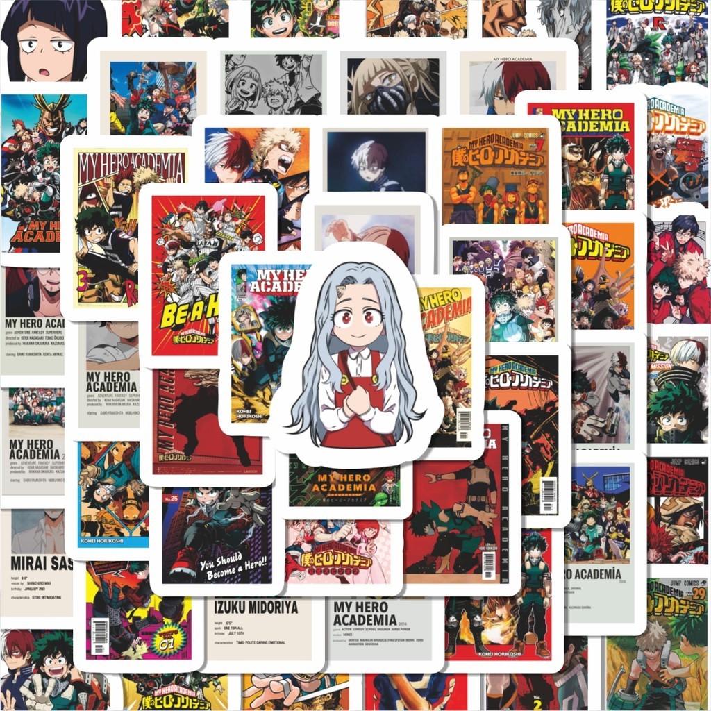 

100PCS Lucu Stiker Poster Desain Anime Jepang My Hero Academia Stiker Aesthetic Stiker Anti Air Stikers Berperekat Waterproof sticker decal buat Motor Helm Buku Journal Koper Casing HP Laptop Botol Minum Hadiah anak