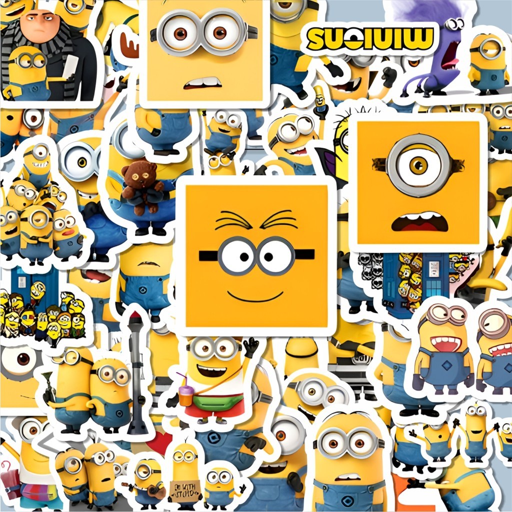 

100PCS Lucu Stiker Kartun The Minion Stiker Aesthetic Stiker Anti Air Stikers Berperekat Waterproof sticker decal buat Motor Helm Buku Journal Koper Casing HP Laptop Botol Minum Hadiah anak