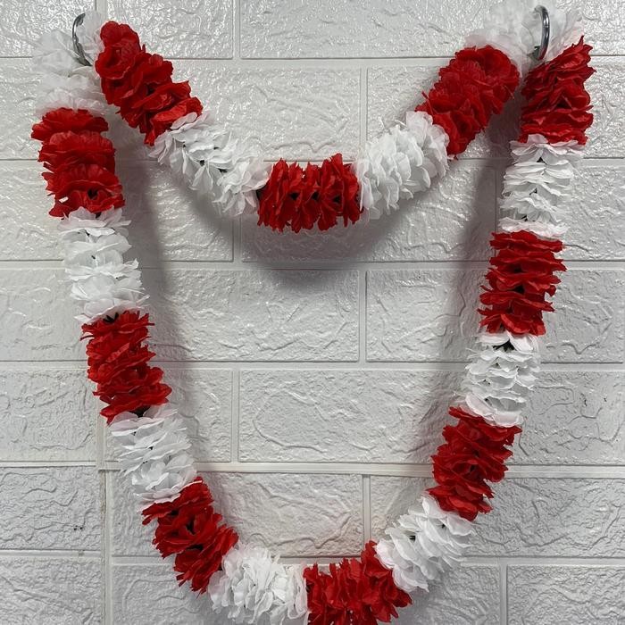 MUMPUNG PROMO Bunga Kalung Penyambutan / Peresmian Artificial - Merah Putih TERLARIS