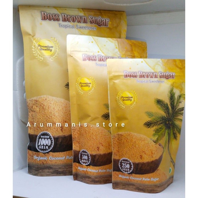

Boss Brown Sugar Tropical Sweetner Organic Coconut Palm Sugar Premium Quality 1Kg