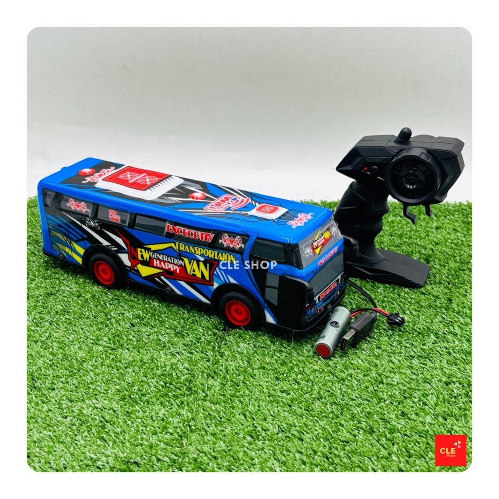 CleShop Terus Jaya Toys Viral RC Bus Basuri Besar /31cm Bus Telolet Musik / Bis Telolet Remote Contr