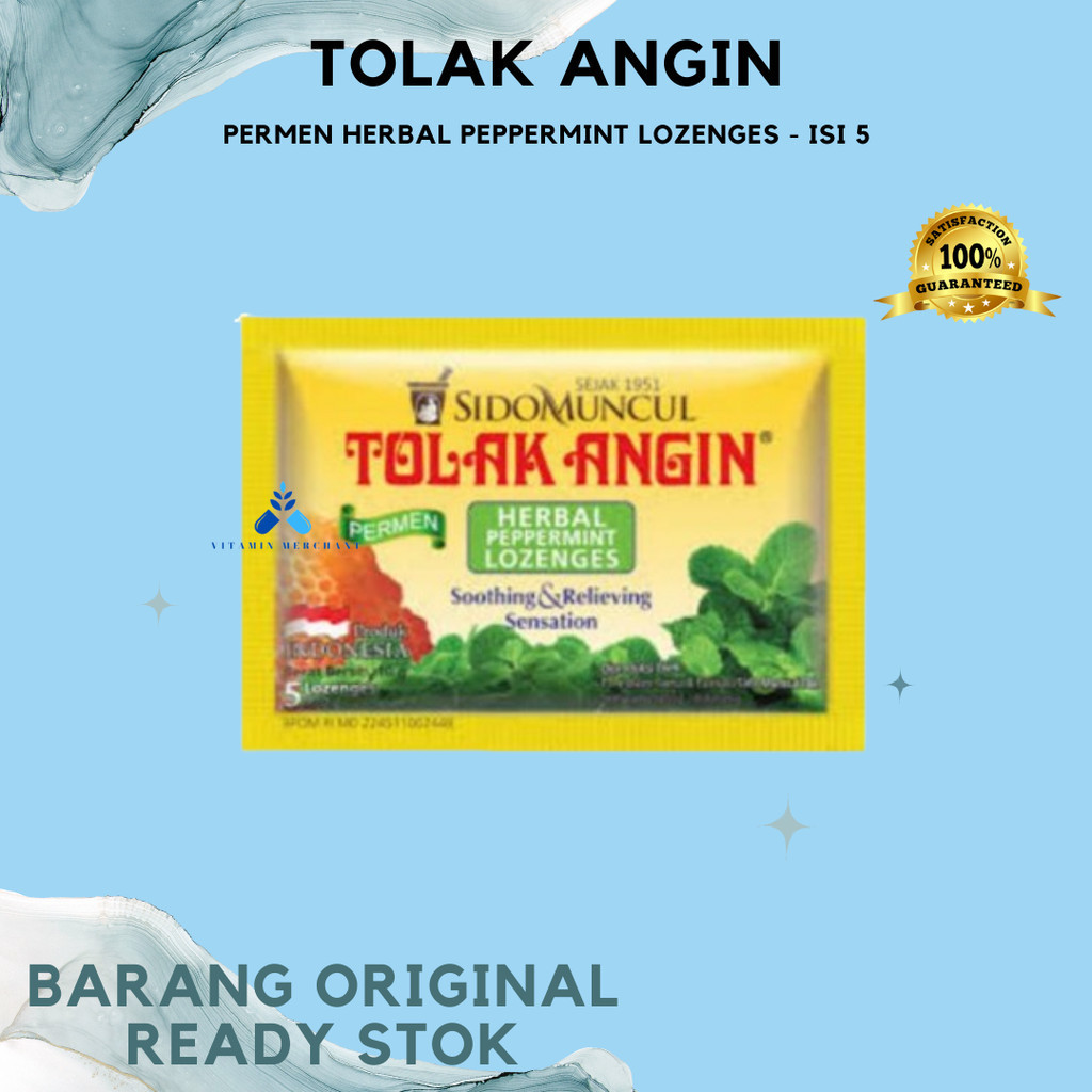 

TOLAK ANGIN PERMEN HERBAL PEPPERMINT LOZENGES 5 SIDO MUNCUL SIDOMUNCUL - vm2